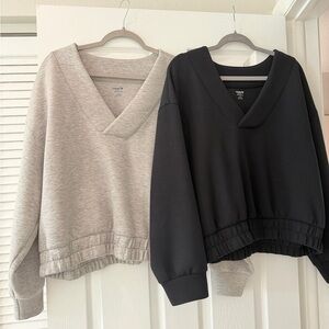 Old Navy Active Gray V-Neck Fleece